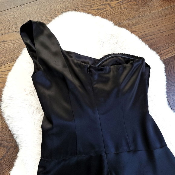 Nana Jacqueline x Revolve Satin Pearl Crystal Satin Asymmetrical Midi Dr… - Picture 9 of 12